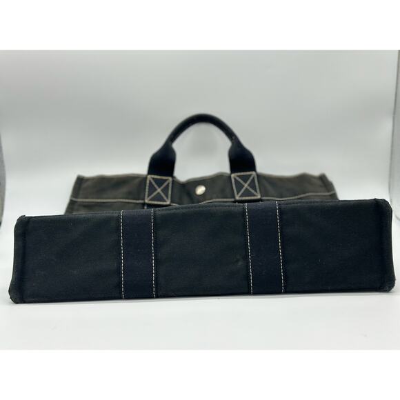 Hermès Toile Fourre-Tout MM Black‎ with COA*VGUC - Picture 4 of 11